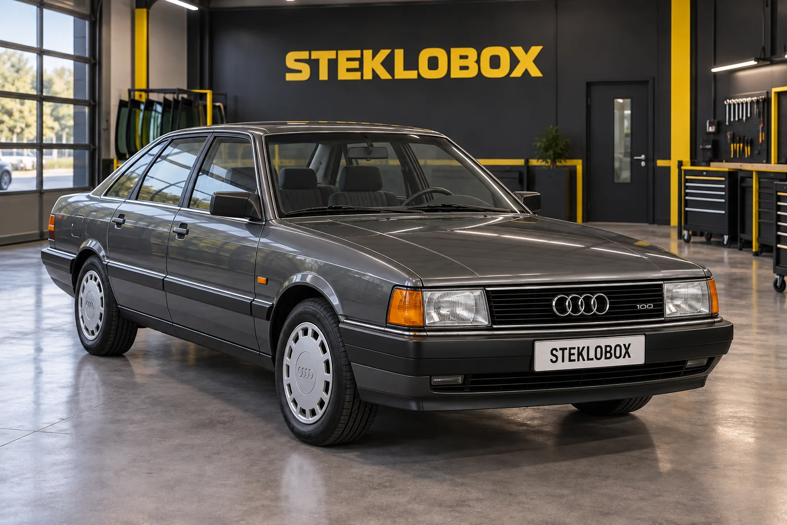 Audi 100 C3 в установочном центре STEKLOBOX