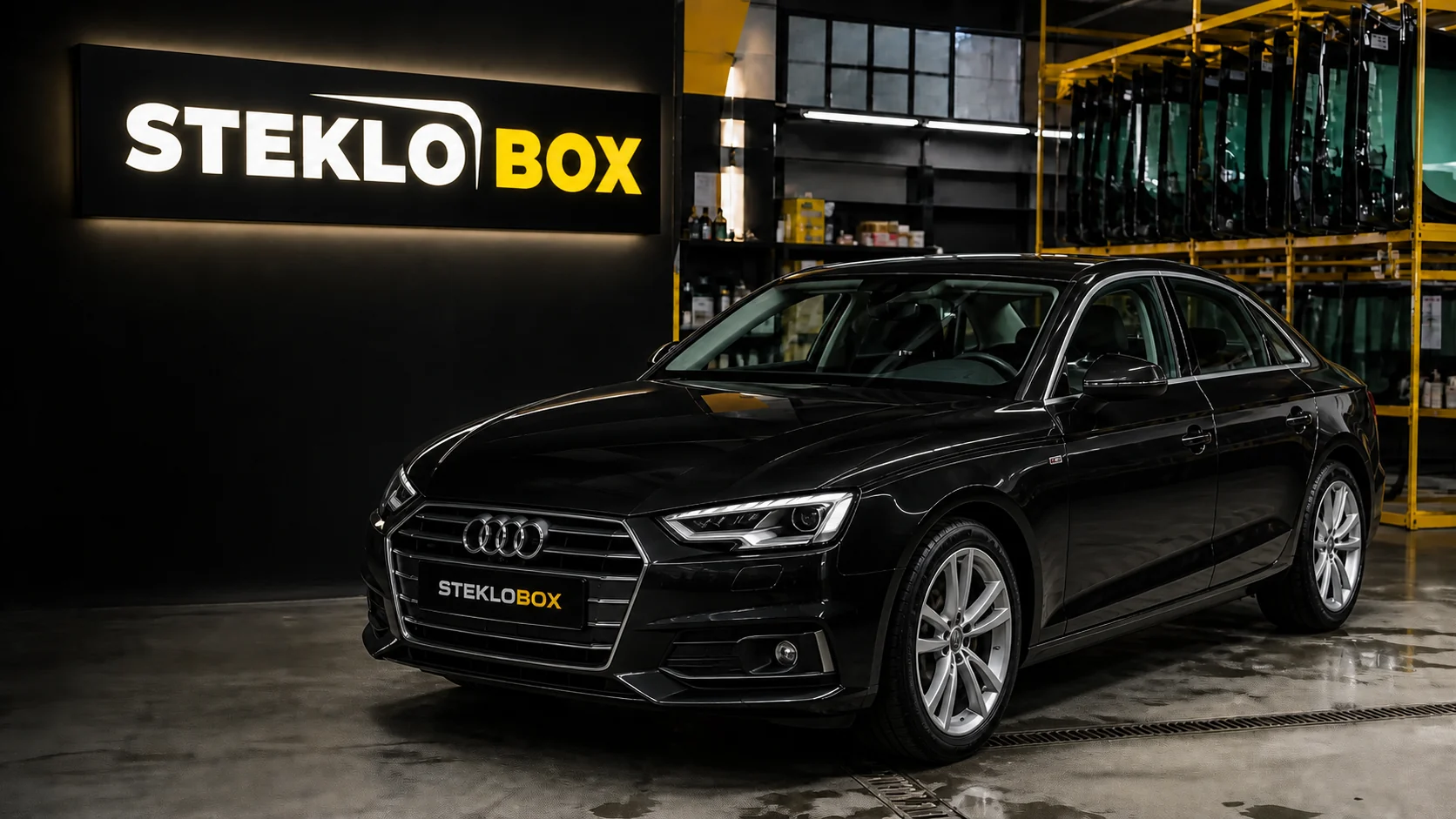 Audi A4 B9 в установочном центре STEKLOBOX