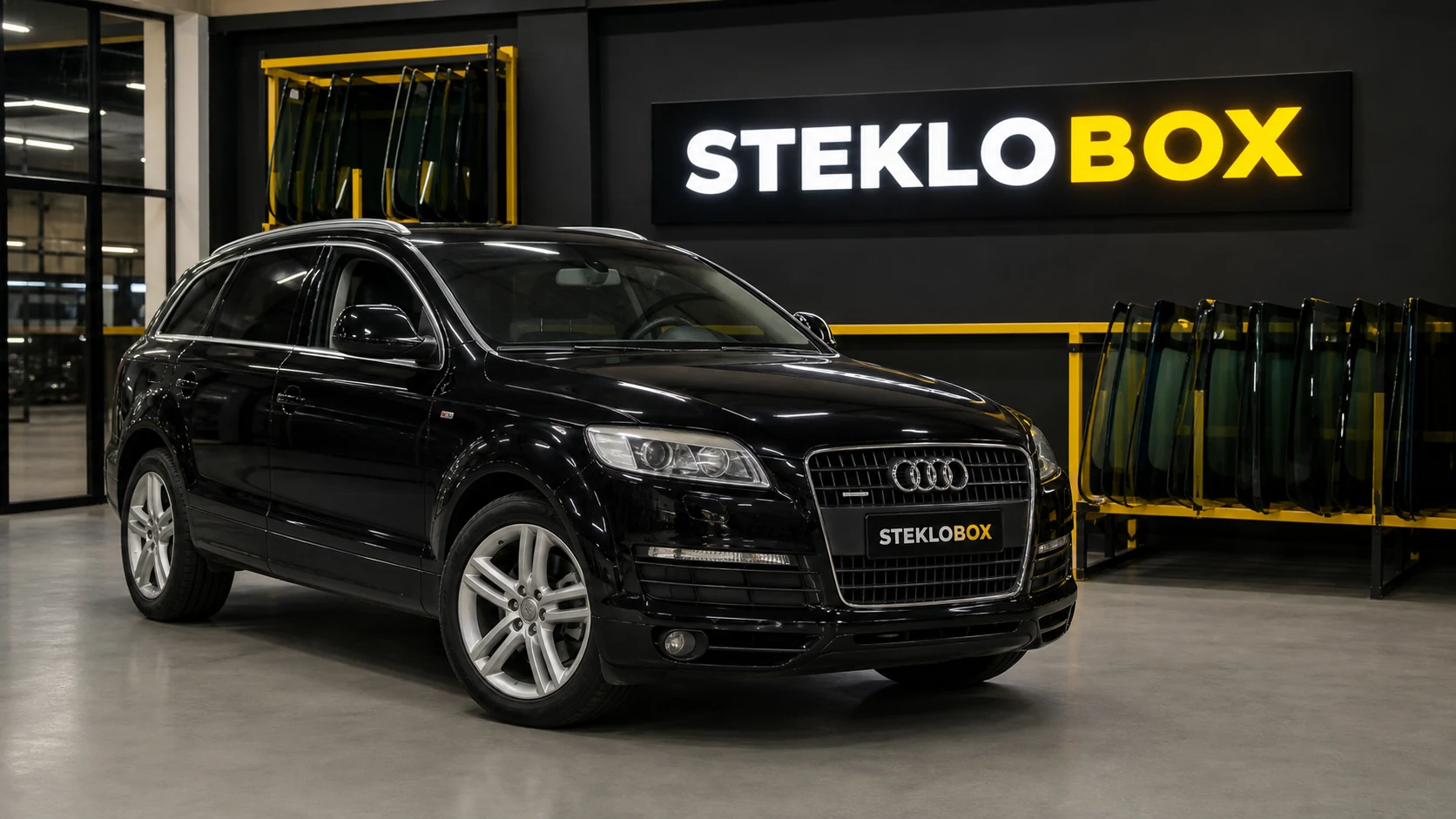 Audi Q7 первого поколения в установочном центре STEKLOBOX