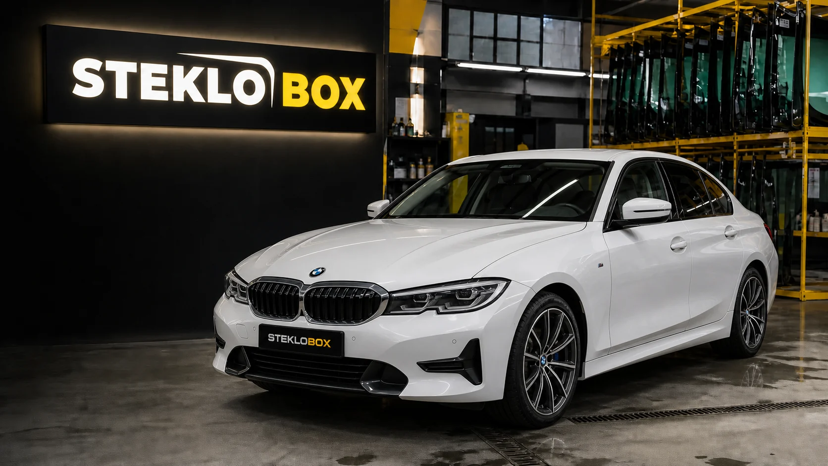 BMW 3 G20 в установочном центре STEKLOBOX