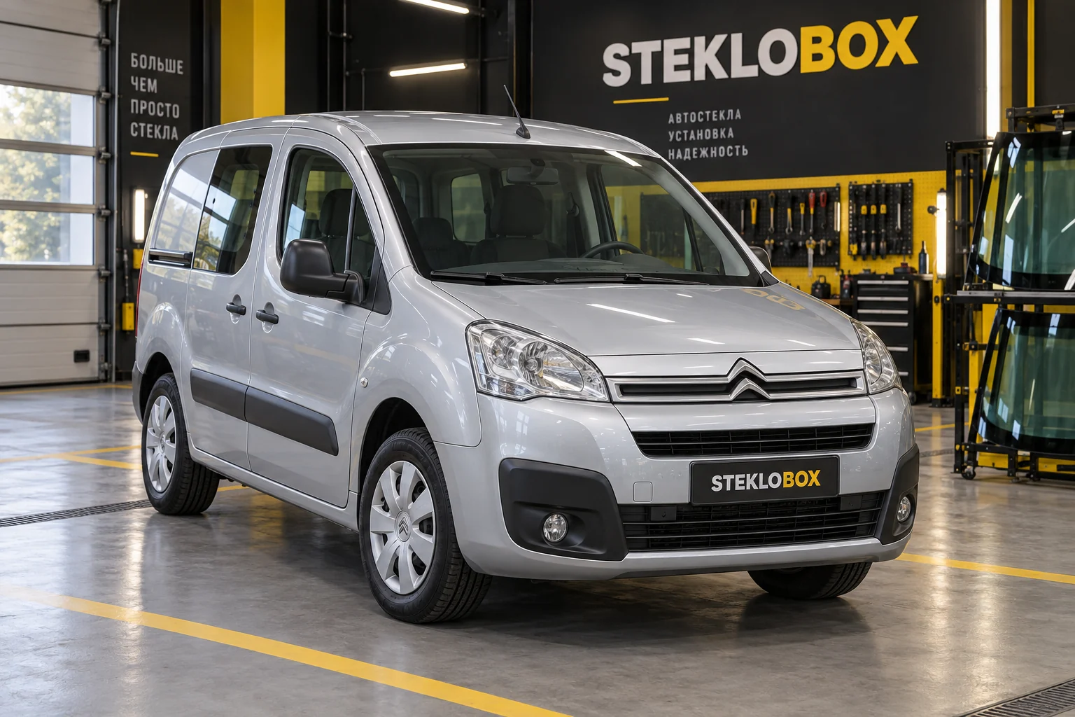 Citroen Berlingo II в установочном центре STEKLOBOX