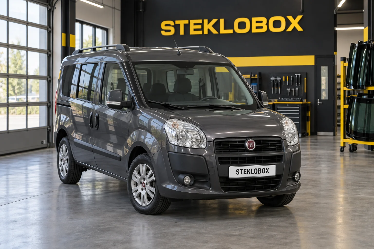 Fiat Doblo II в установочном центре STEKLOBOX