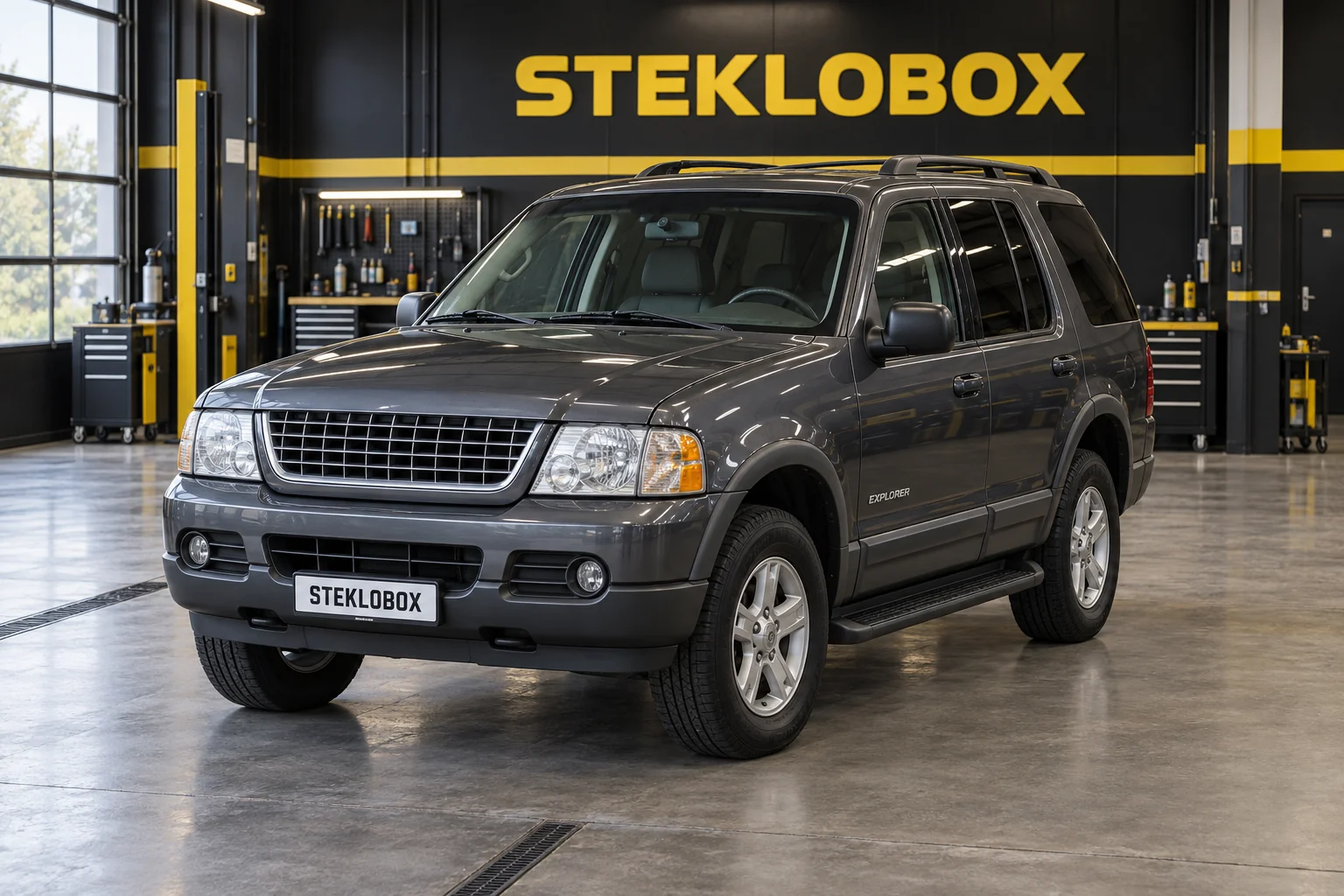 Ford Explorer III в установочном центре STEKLOBOX