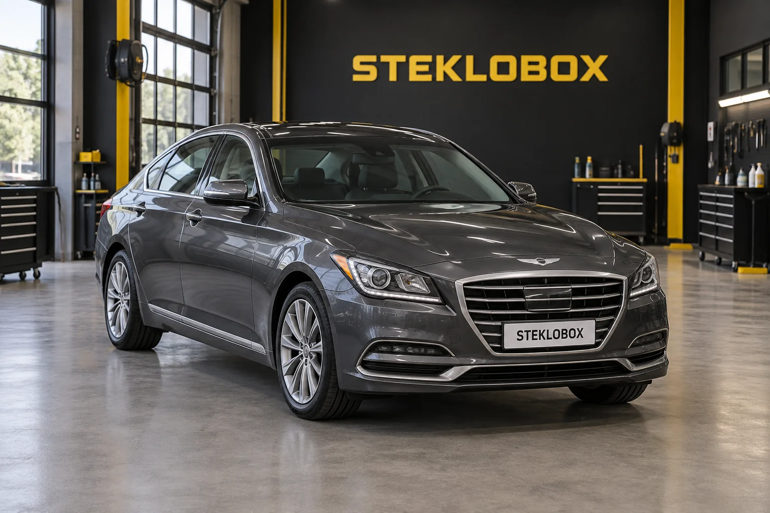 Genesis G80 I в установочном центре STEKLOBOX