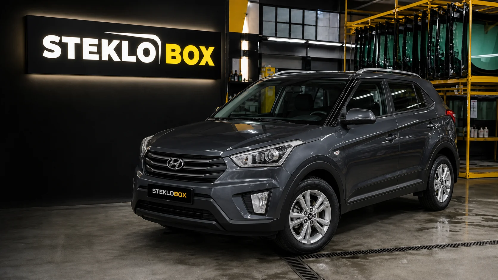 Hyundai Creta I в установочном центре STEKLOBOX