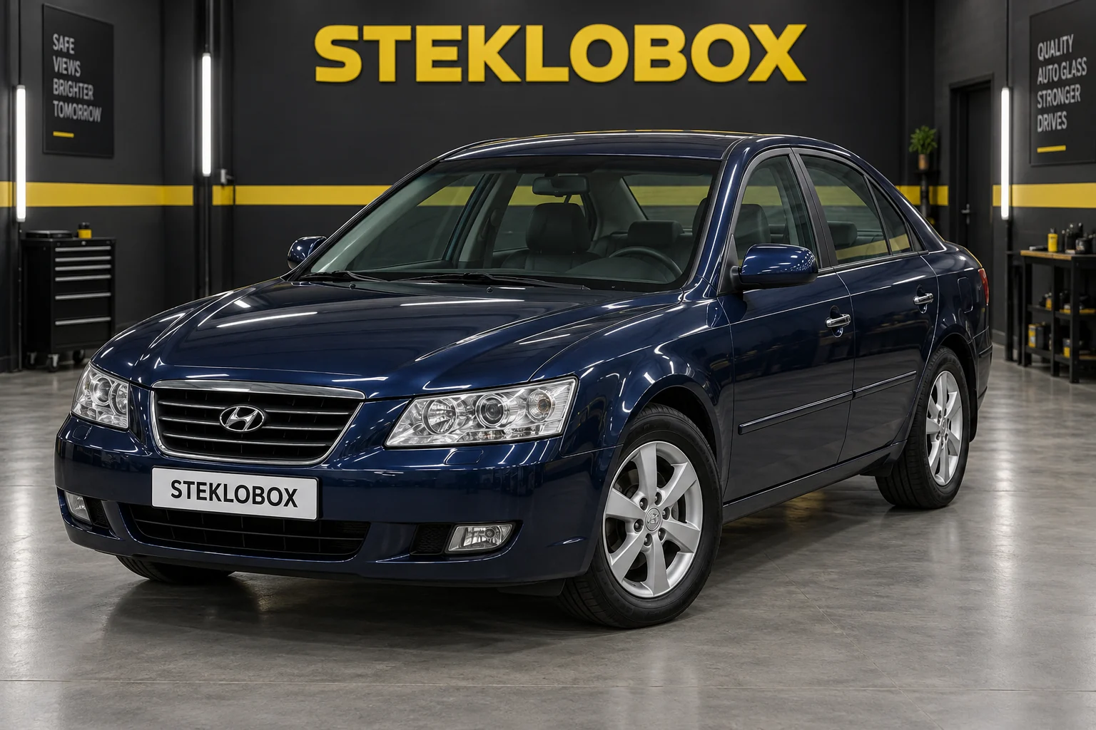 Hyundai Sonata V (NF) в установочном центре STEKLOBOX