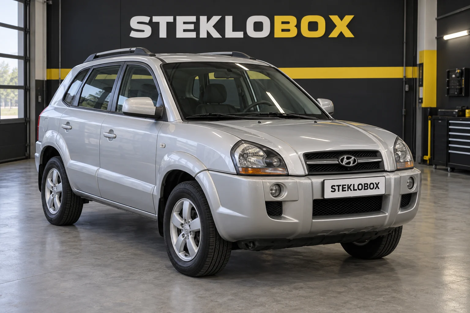 Hyundai Tucson I в установочном центре STEKLOBOX