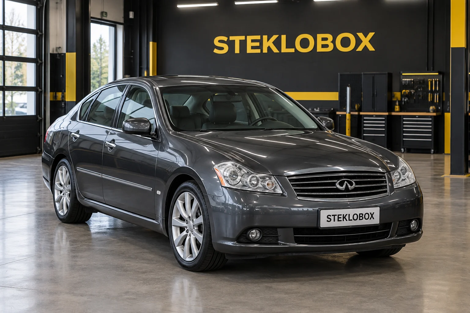 Infiniti M35 III в установочном центре STEKLOBOX