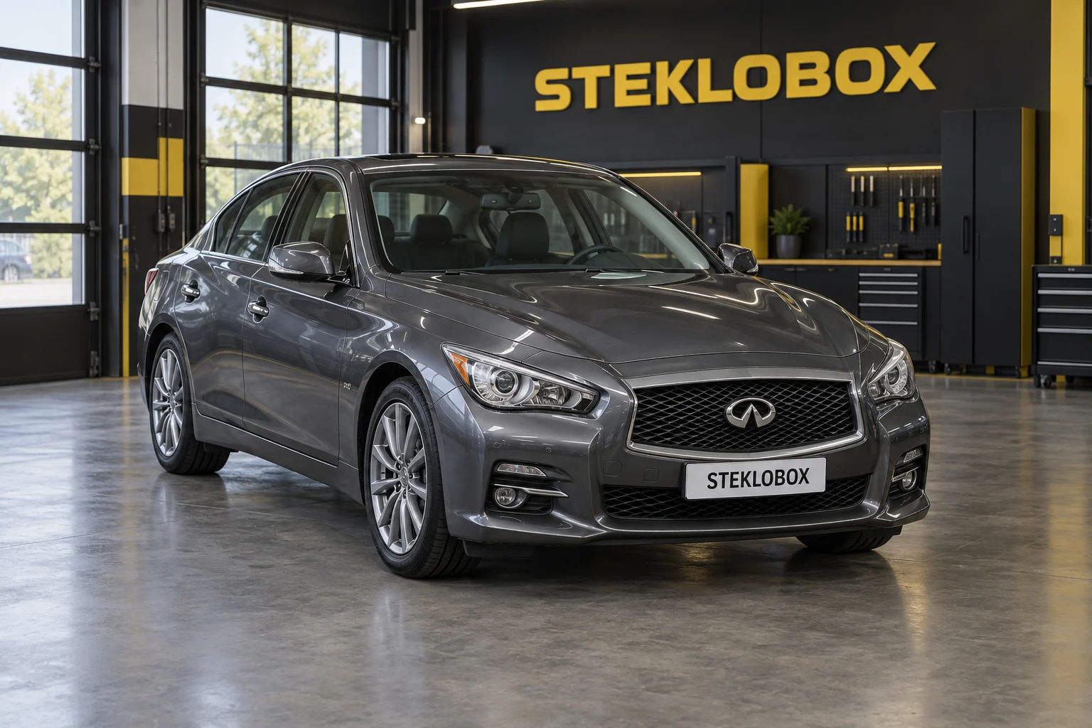 Infiniti Q50 I в установочном центре STEKLOBOX