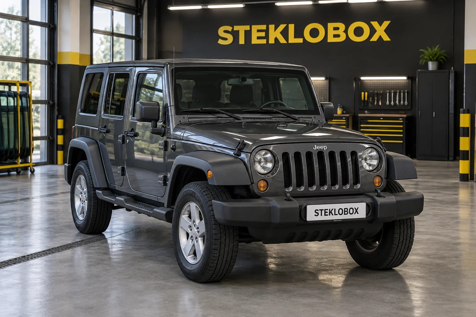 Jeep Wrangler III JK в установочном центре STEKLOBOX
