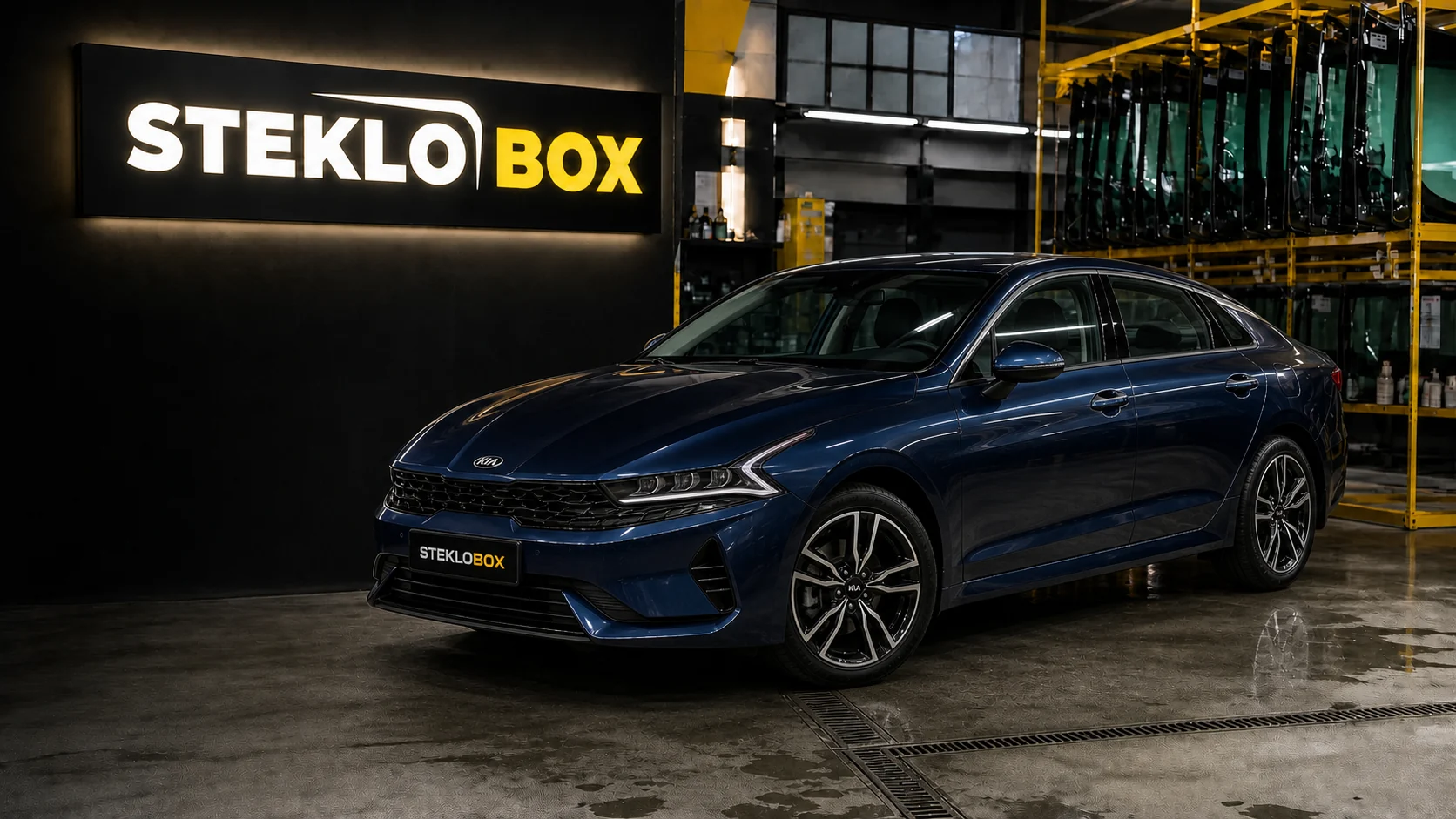 Kia K5 в установочном центре STEKLOBOX