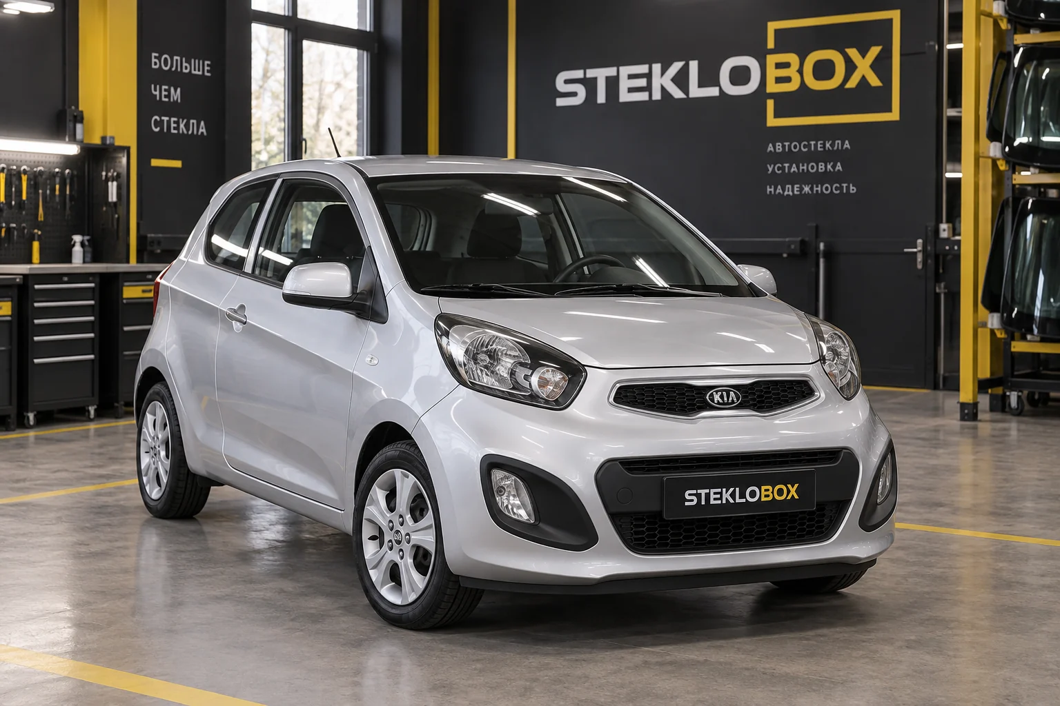 Kia Picanto II в установочном центре STEKLOBOX