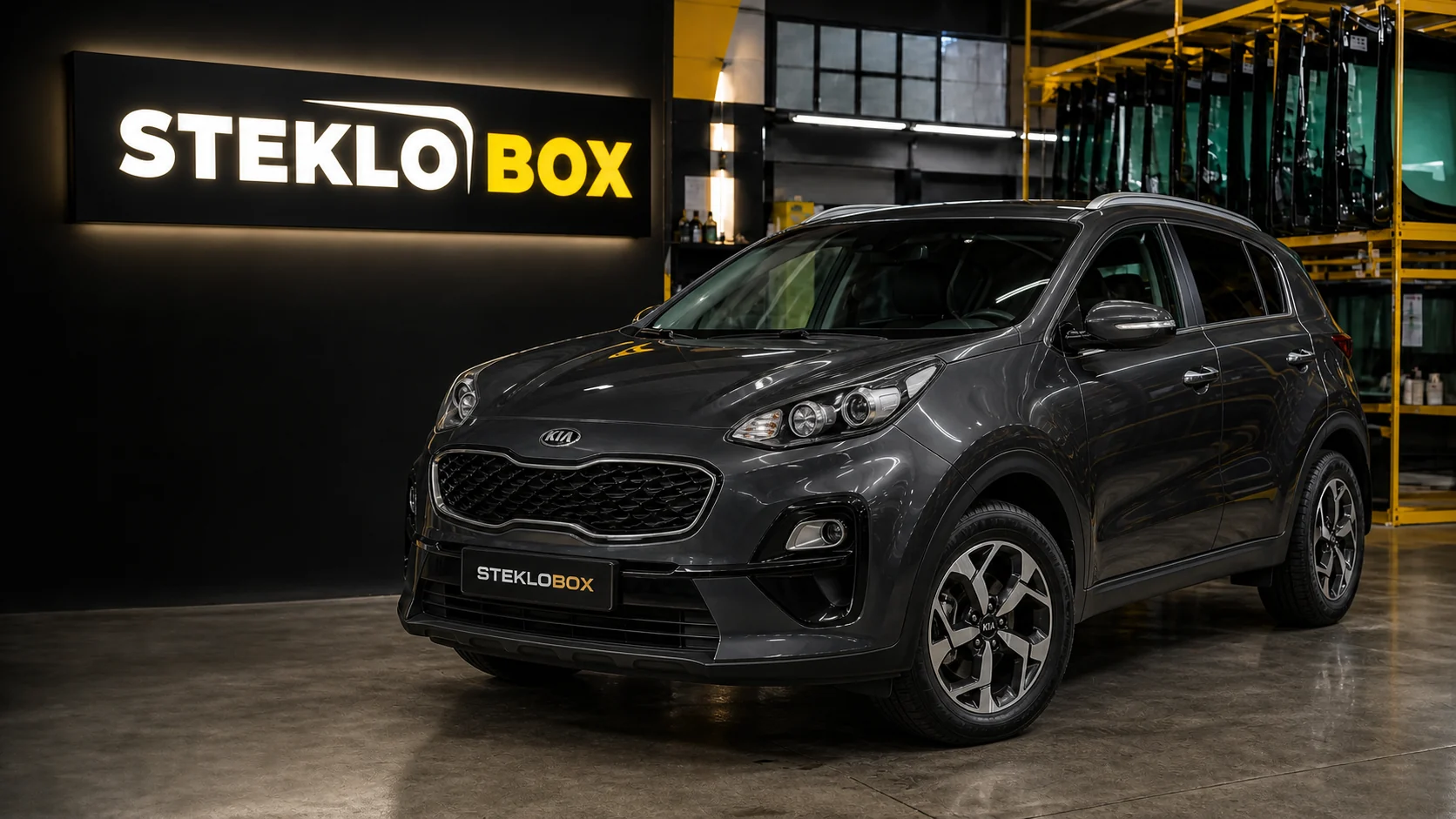 Kia Sportage IV в установочном центре STEKLOBOX