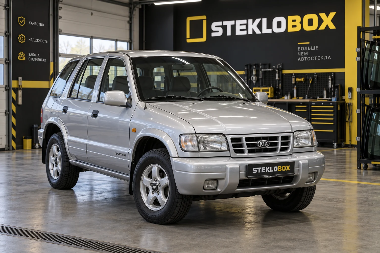Kia Sportage I в установочном центре STEKLOBOX