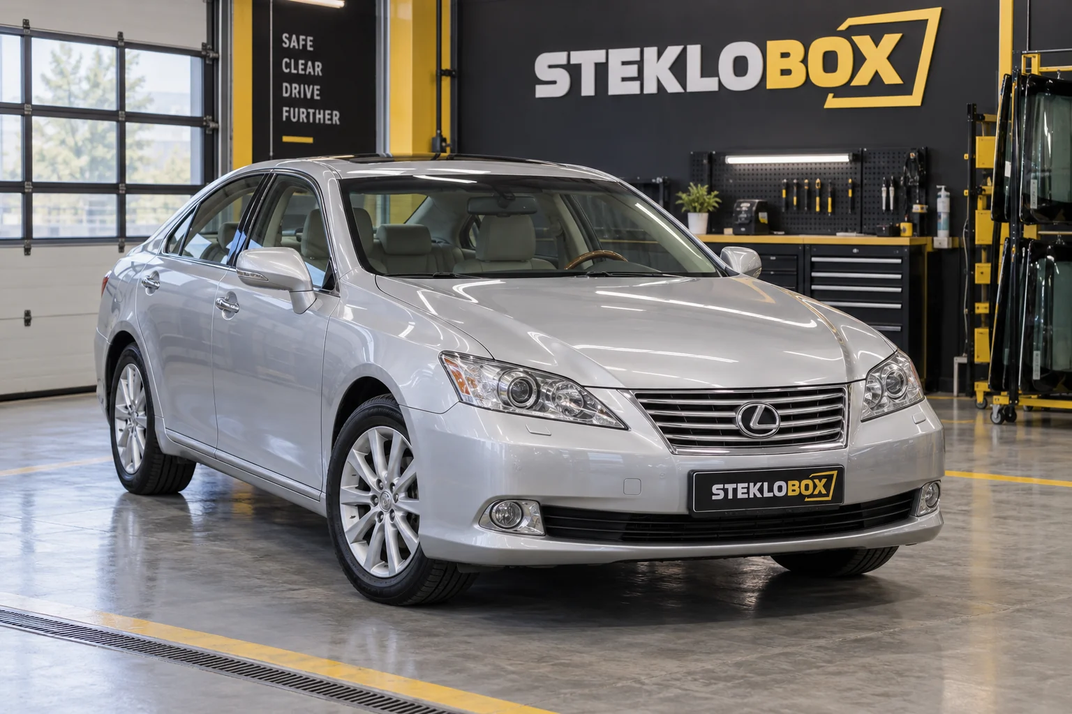 Lexus ES V в установочном центре STEKLOBOX