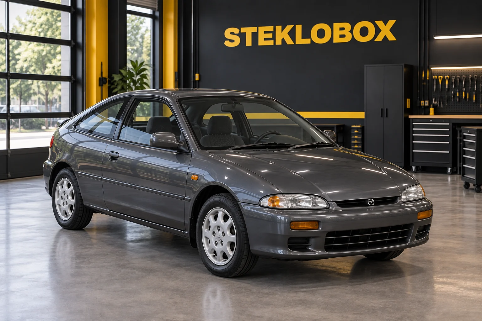 Mazda 323C BA (Familia Neo) в установочном центре STEKLOBOX