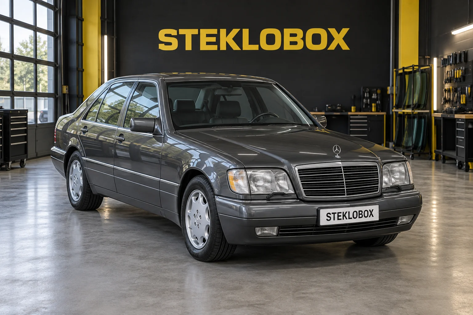 Mercedes-Benz S-Class W140 III в установочном центре STEKLOBOX