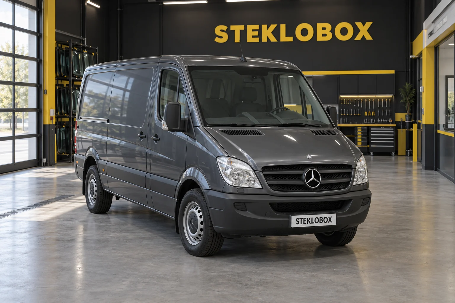 Mercedes-Benz Sprinter II W906 в установочном центре STEKLOBOX
