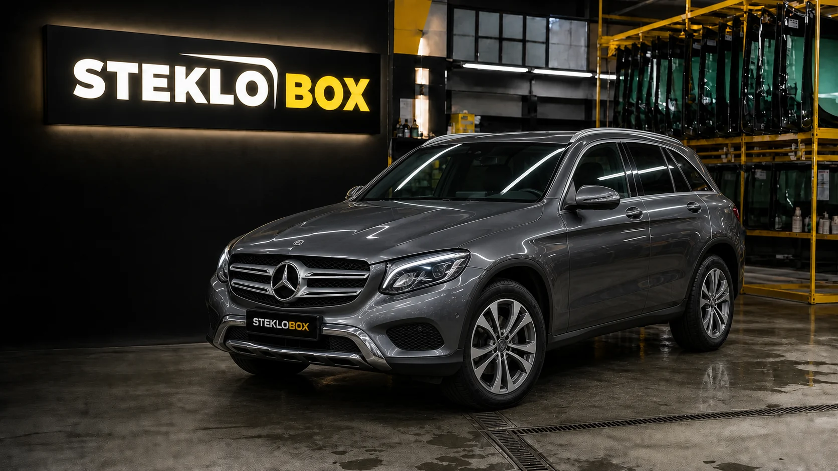Mercedes-Benz GLC X253 в установочном центре STEKLOBOX
