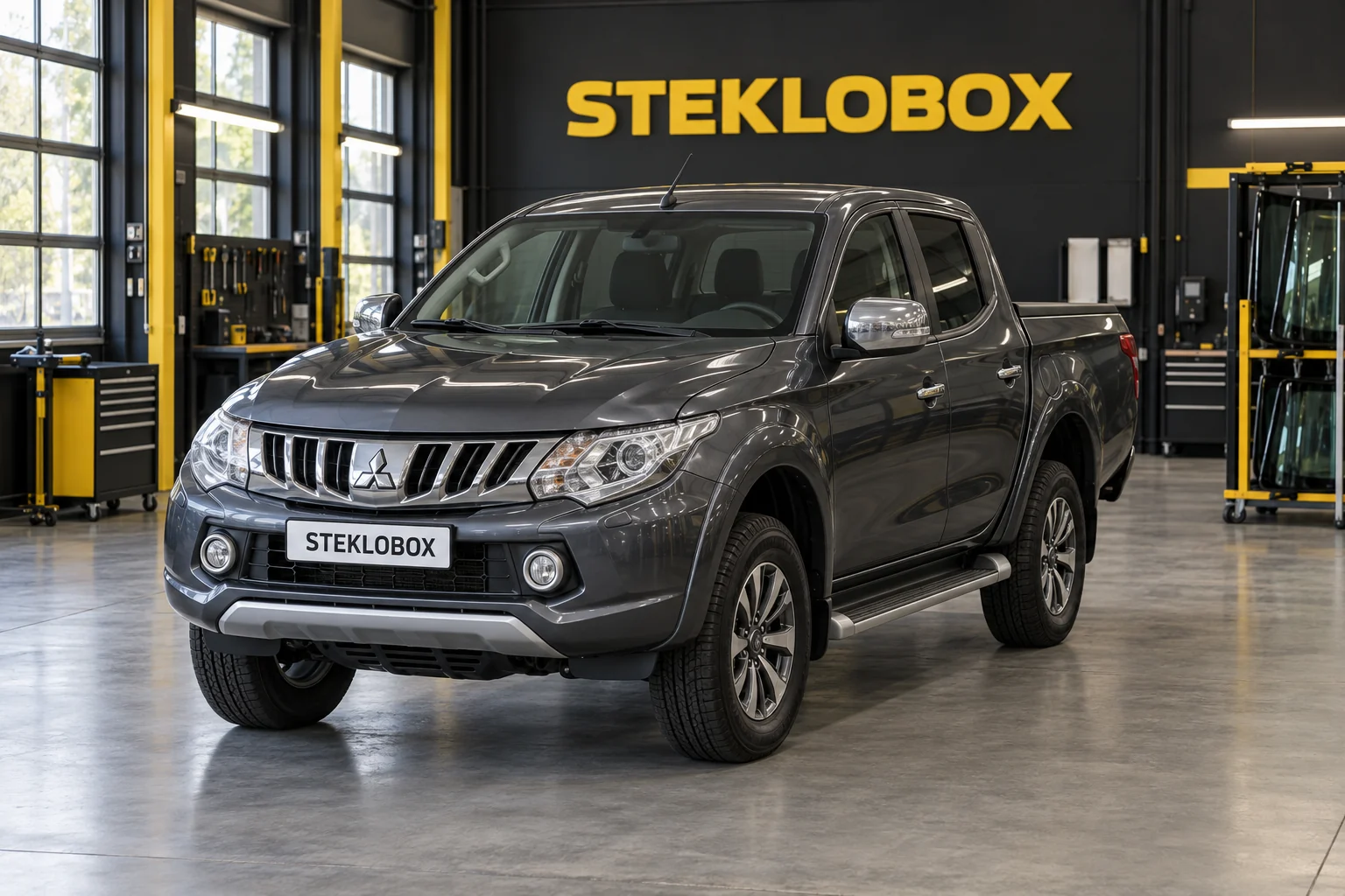 Mitsubishi L200 V в установочном центре STEKLOBOX