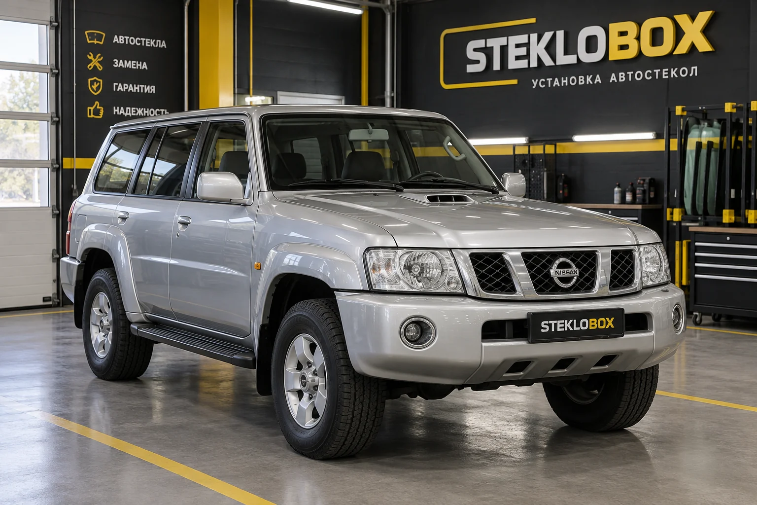 Nissan Patrol V Y61 в установочном центре STEKLOBOX