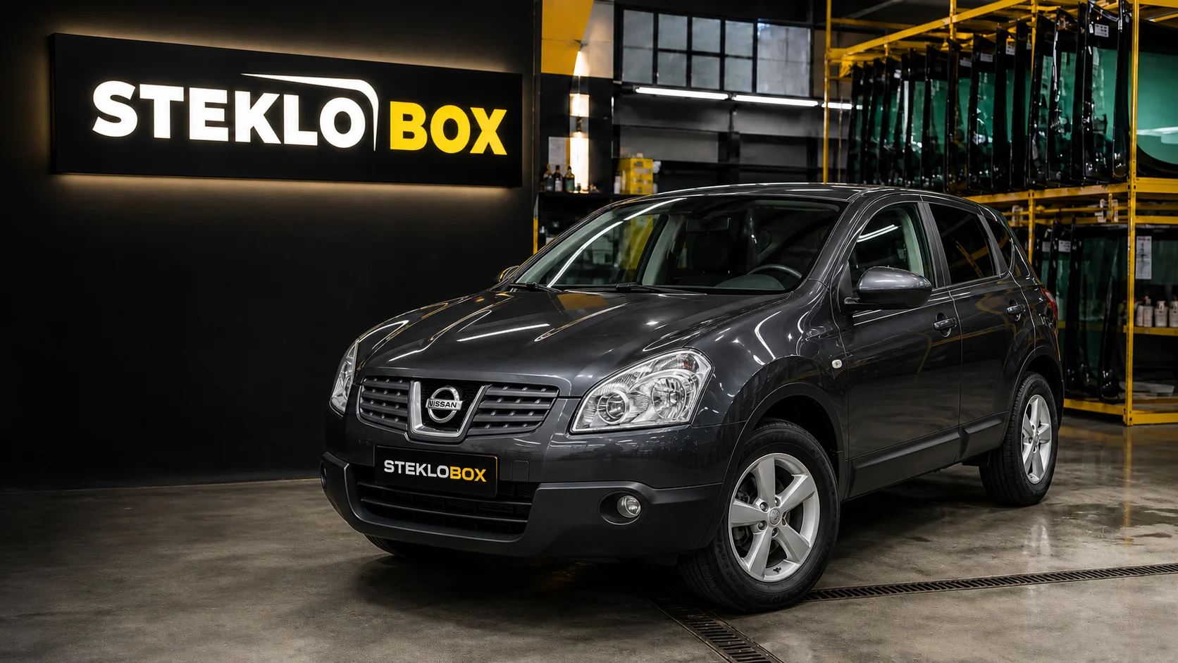 Nissan Qashqai J10 в установочном центре STEKLOBOX