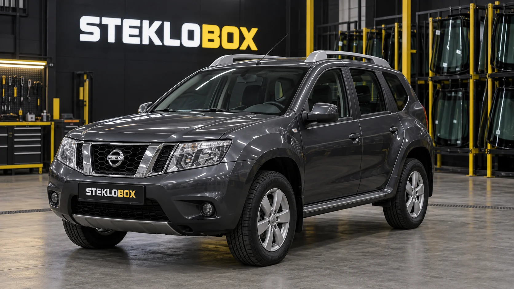 Nissan Terrano III в установочном центре STEKLOBOX