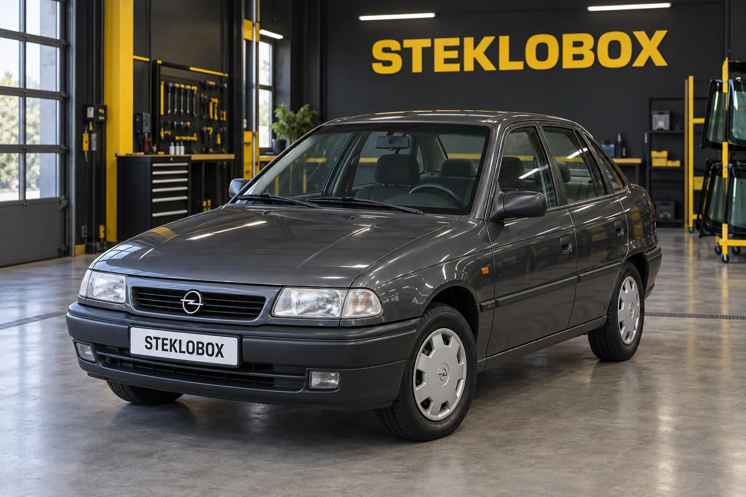 Opel Astra F в установочном центре STEKLOBOX