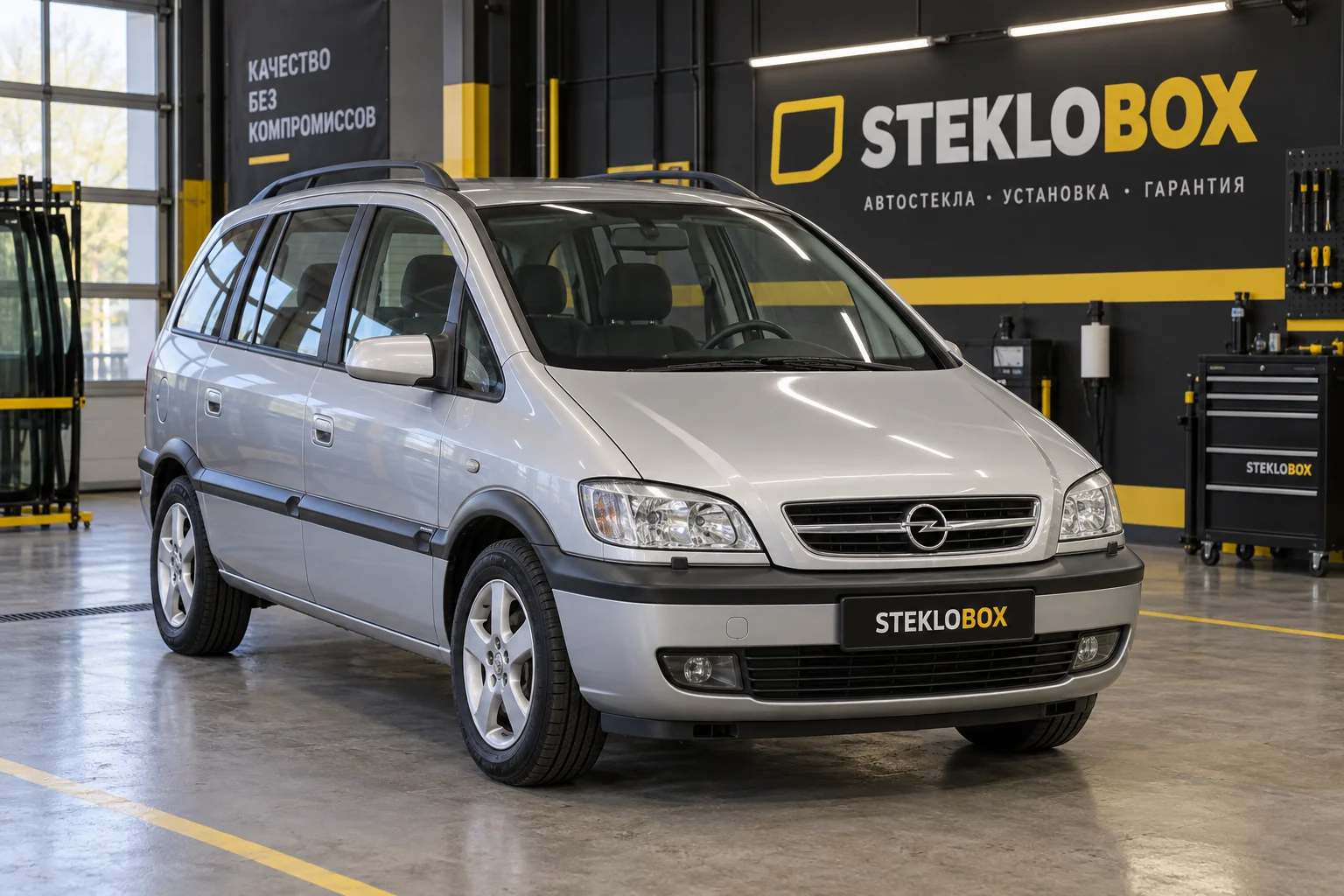 Opel Zafira A в установочном центре STEKLOBOX