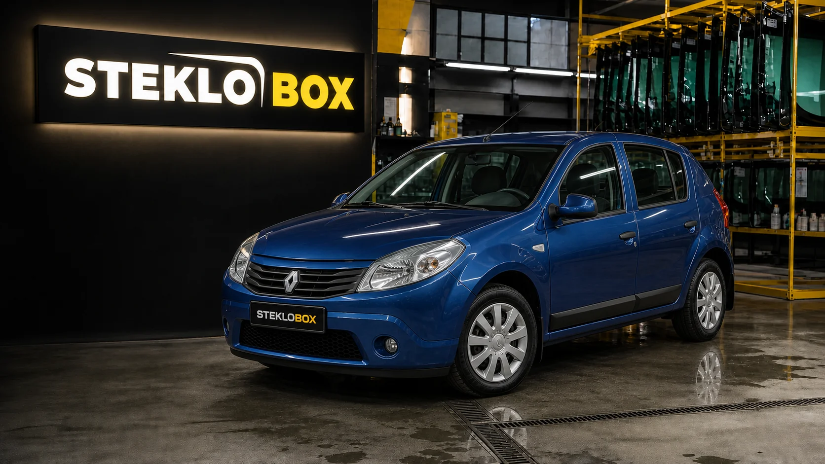 Renault Sandero I в установочном центре STEKLOBOX