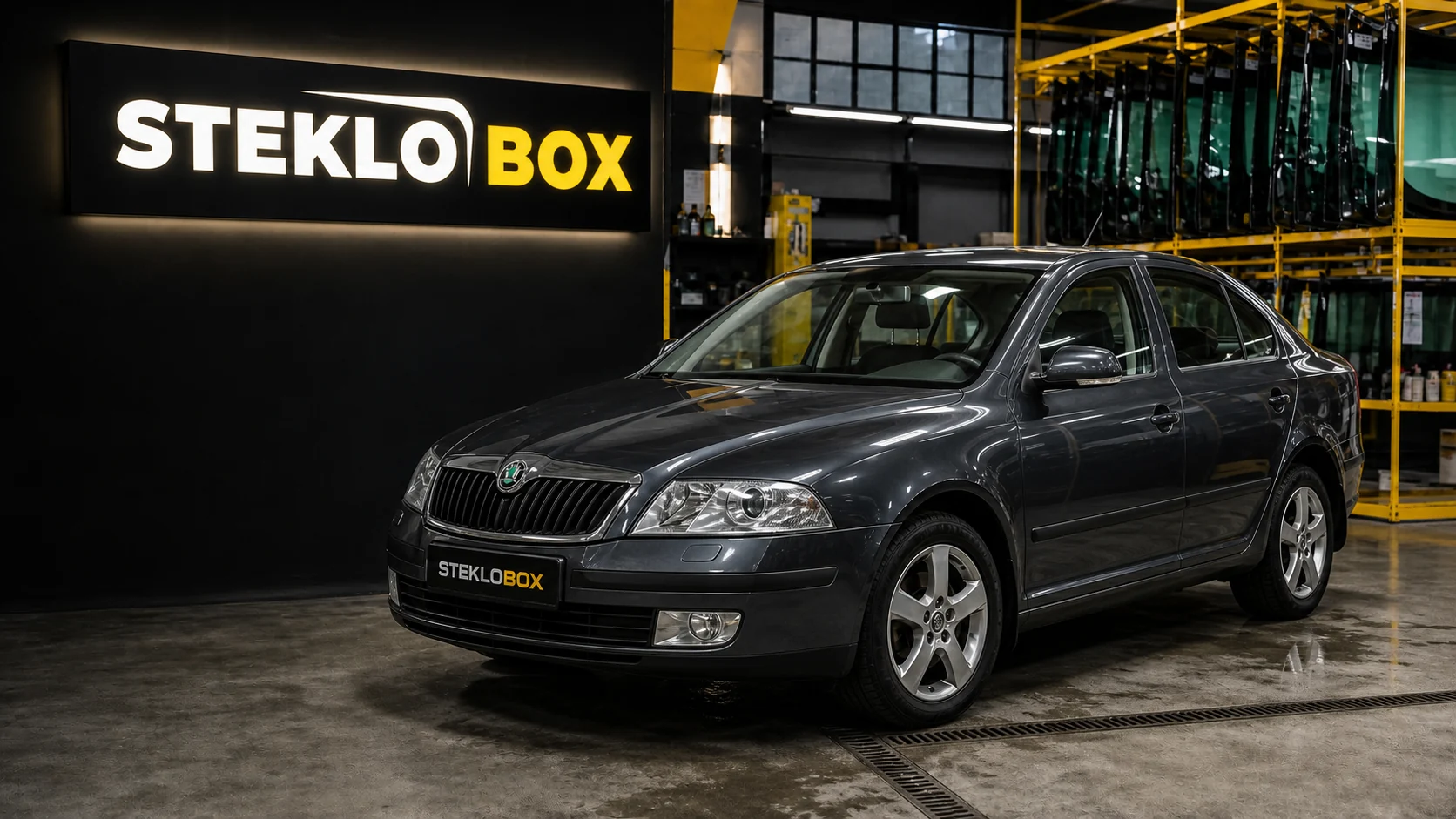 Skoda Octavia A5 в установочном центре STEKLOBOX
