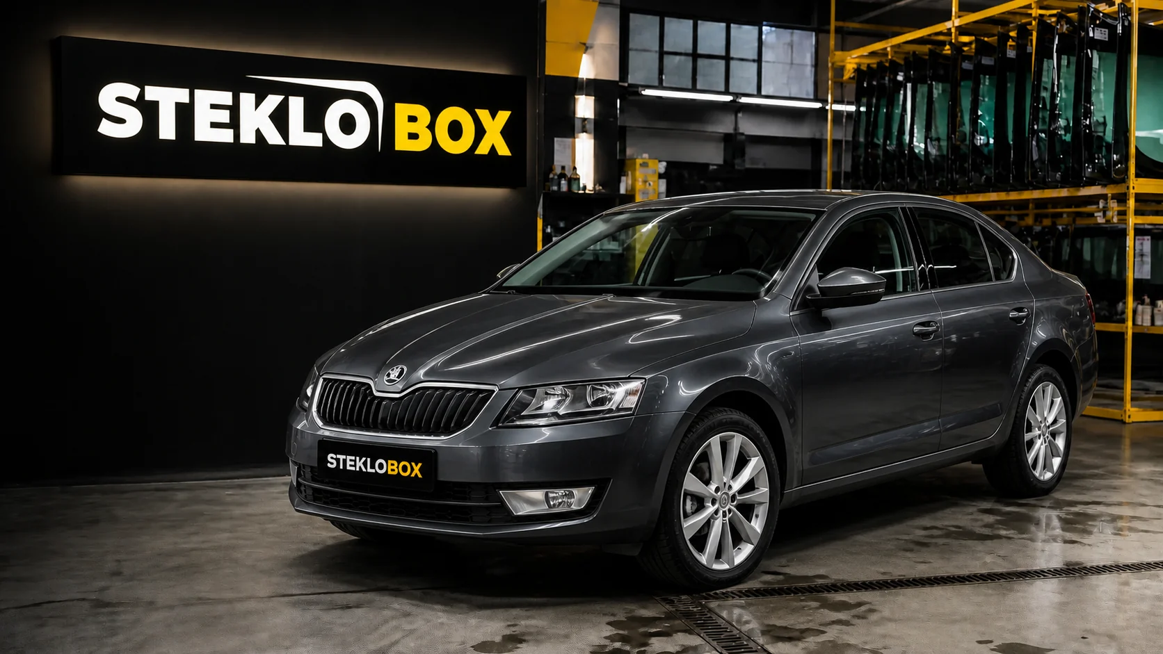 Skoda Octavia A7 в установочном центре STEKLOBOX