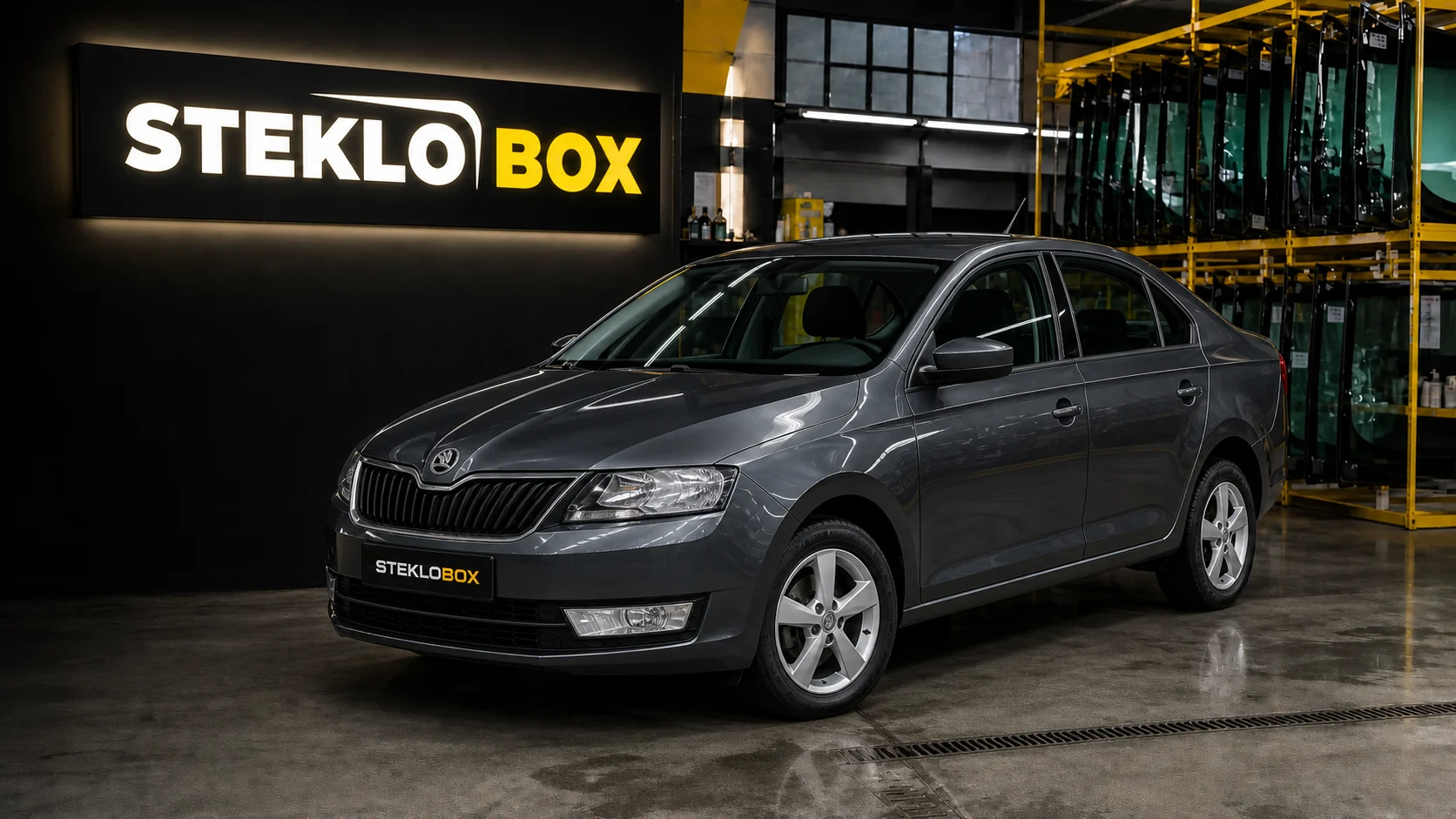Skoda Rapid I в установочном центре STEKLOBOX