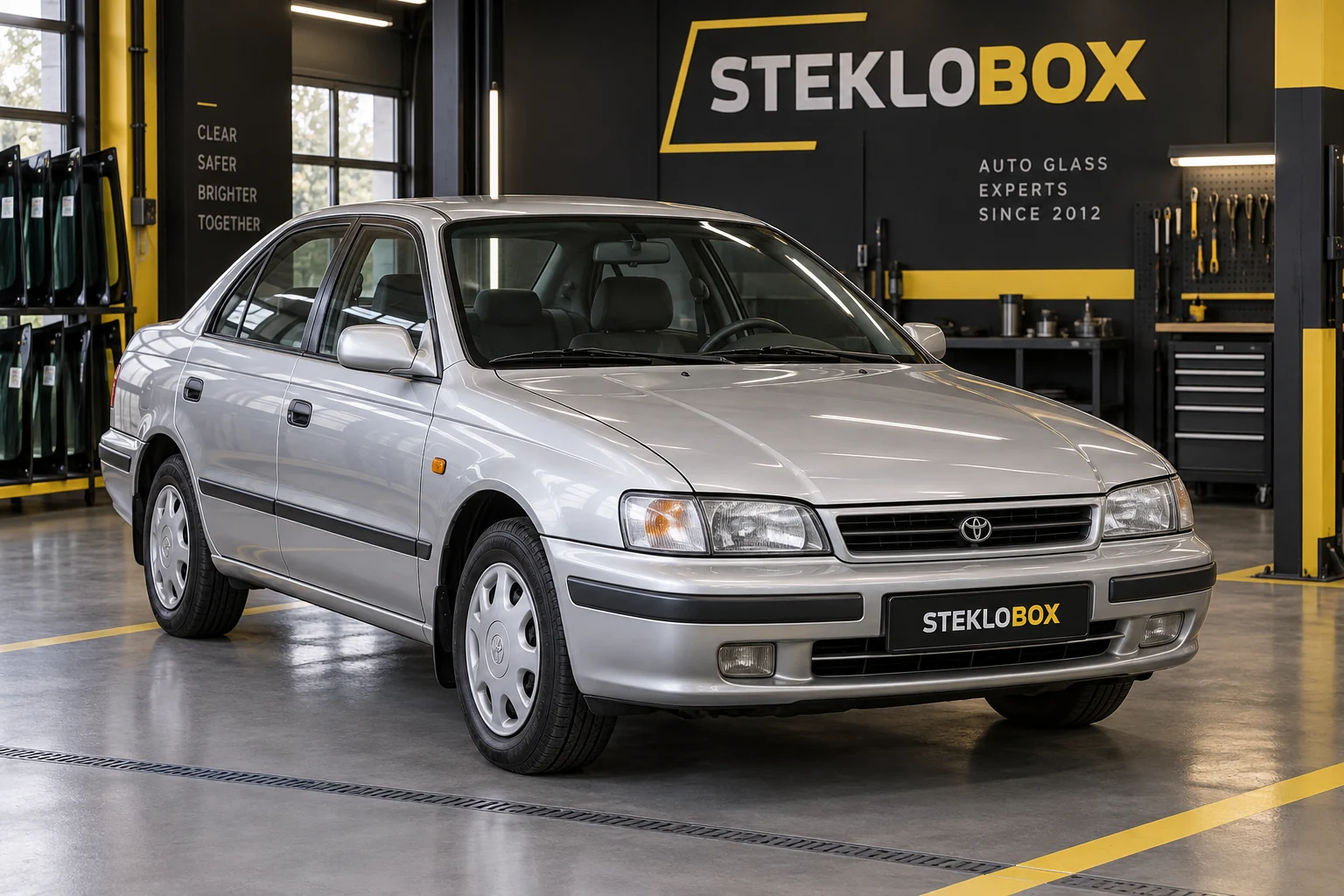 Toyota Carina E в установочном центре STEKLOBOX