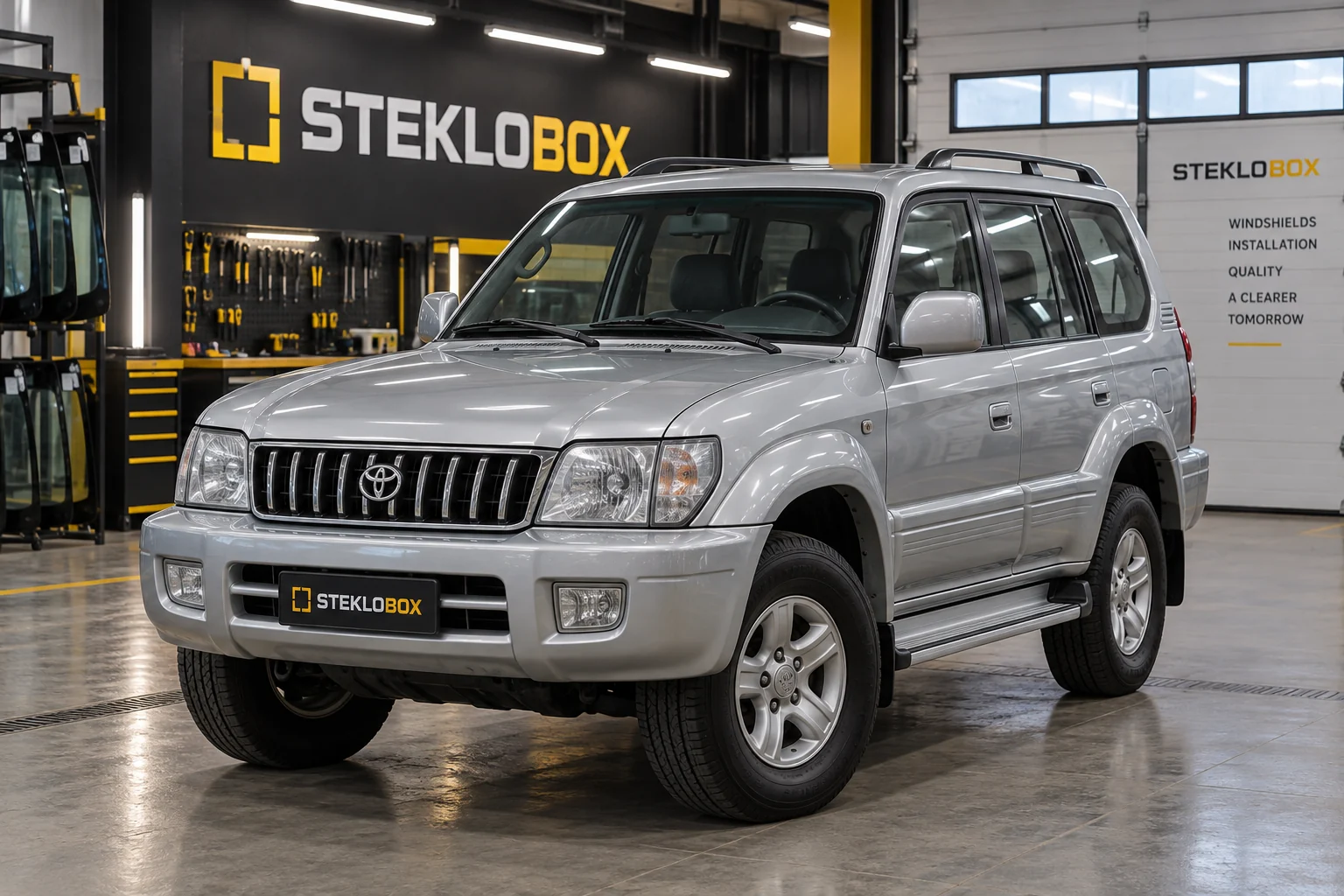 Toyota Land Cruiser Prado 90 в установочном центре STEKLOBOX