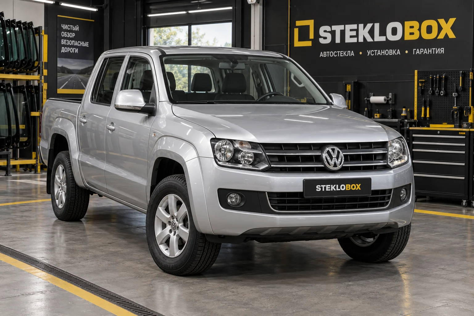 Volkswagen Amarok I в установочном центре STEKLOBOX
