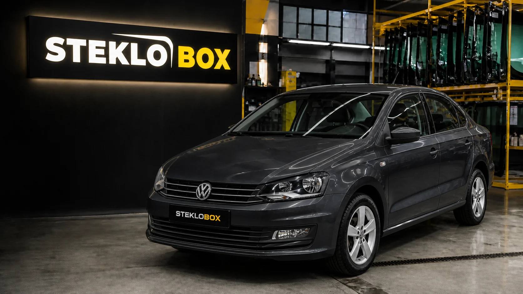 Volkswagen Polo V в установочном центре STEKLOBOX