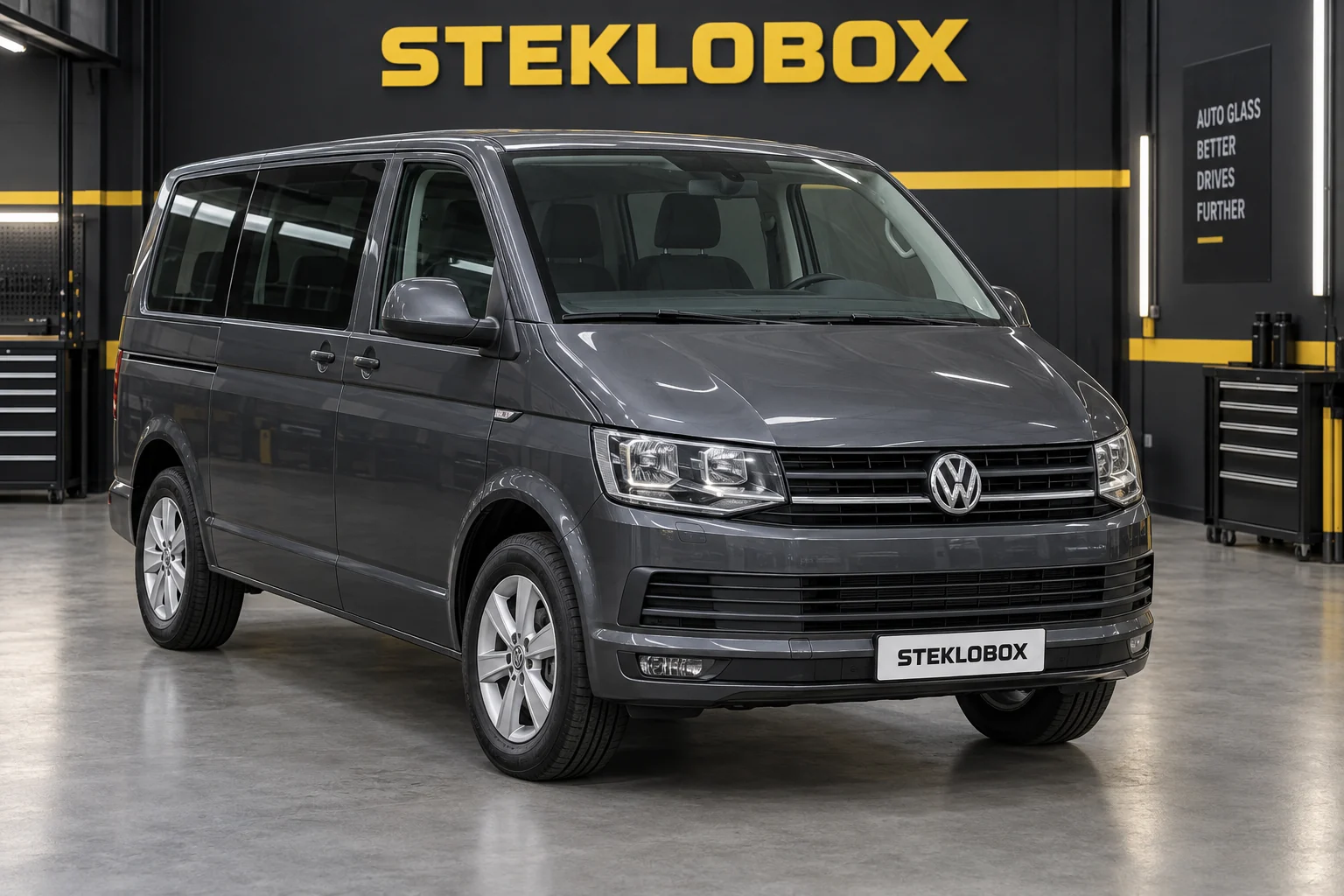 Volkswagen Transporter T6 в установочном центре STEKLOBOX