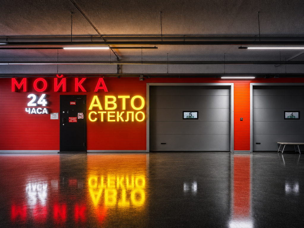 Вход в STEKLOBOX Алтуфьево рядом с автомойкой