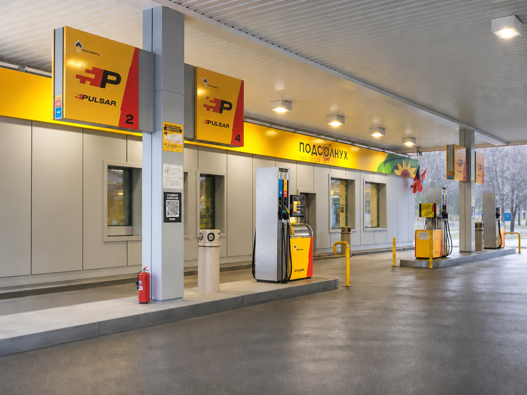 АЗС Роснефть — ориентир для въезда в STEKLOBOX Выхино